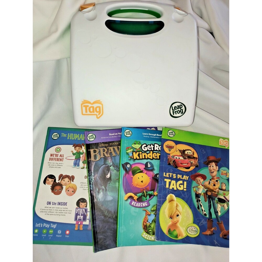 LeapFrog Tag Reading System Carrying Case & 4 Books Disney Brave Kindergarten